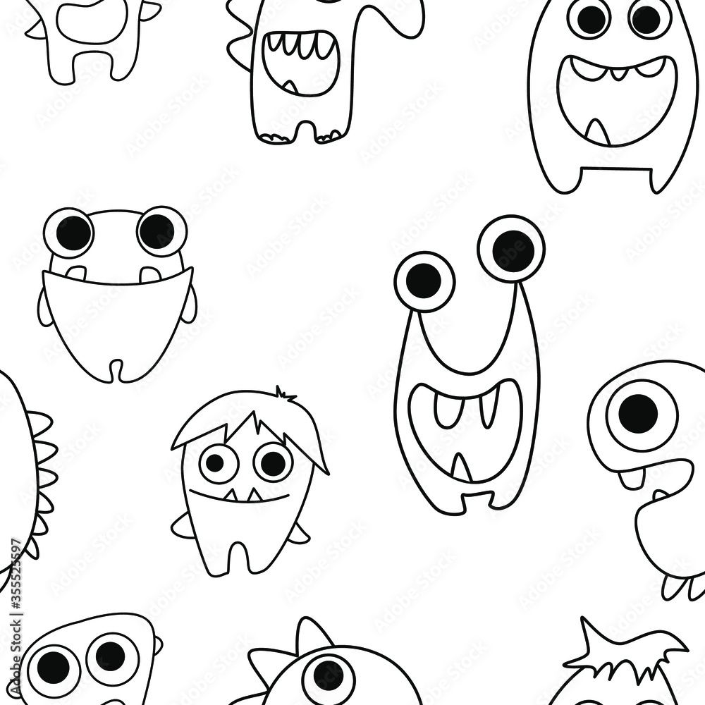 seamless pattern with monsters vector illustration seamless pattern with monsters vector illustration