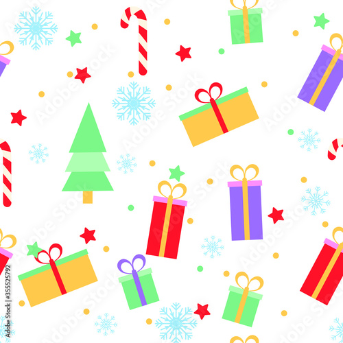 Cute christmas elements seamless pattern background