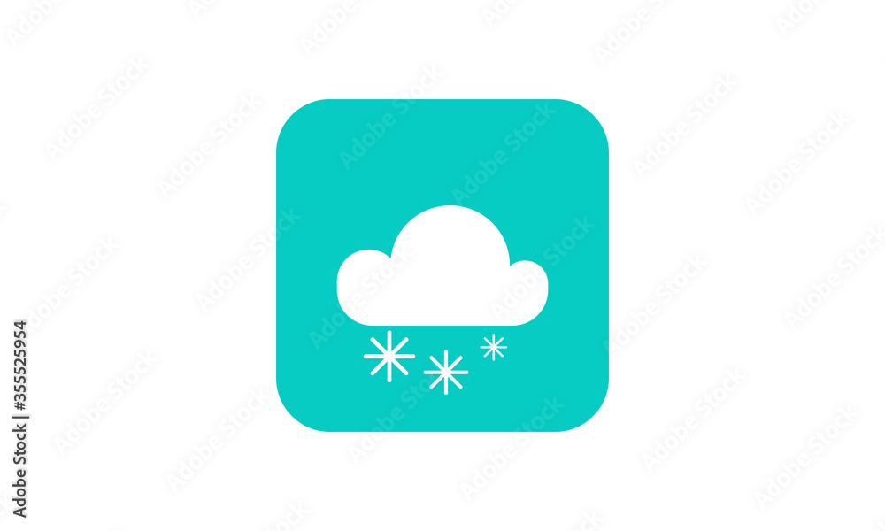 Vector Snowy Weather Flat Icon Vector Snowy Weather Flat Icon