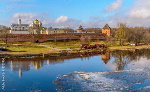 View of the Kremlin in Veliky Novgorod.