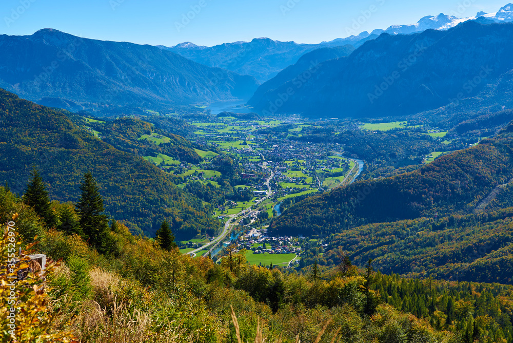 Beautiful view of the village Bad Goisern in Austria. 
