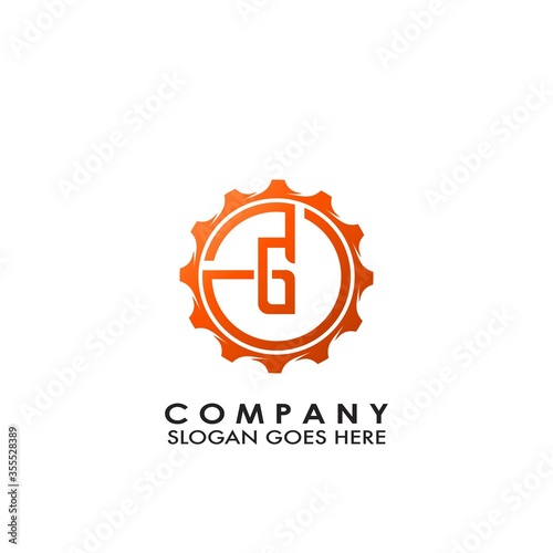 Letter G Logo. Modern Techno Gear Initial Logo Template Design