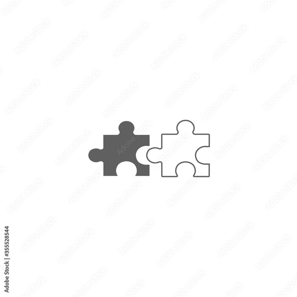 Puzzle gray flat vector icon isolated Puzzle gray flat vector icon isolated