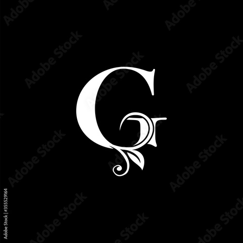 Luxury Letter G Floral Leaf Logo Icon, Classy monogram vector design concept for brand identity