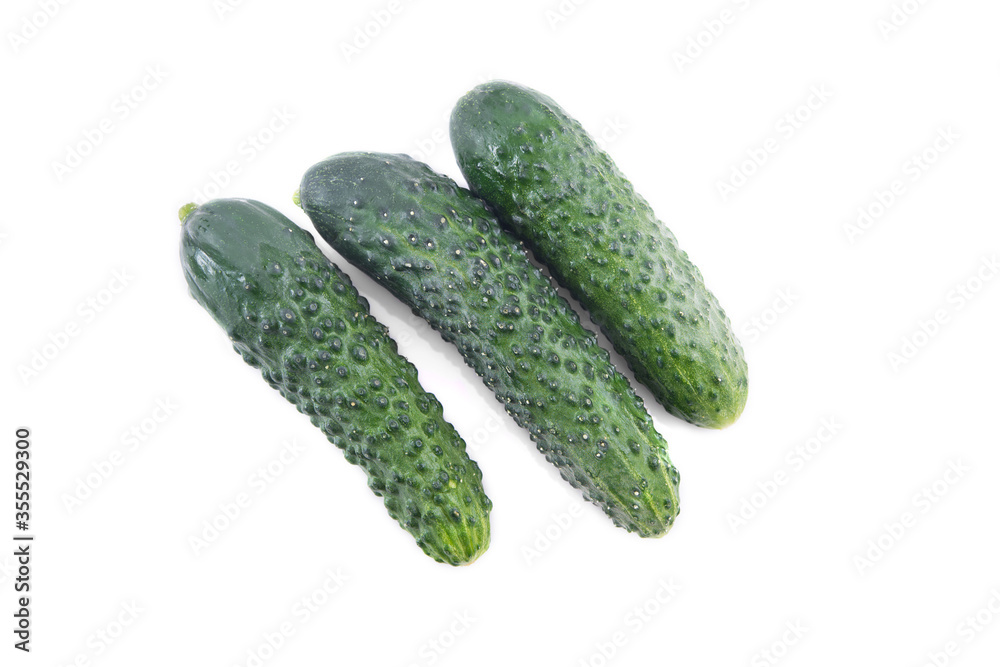 fresh cucumbers on white background fresh cucumbers on white background