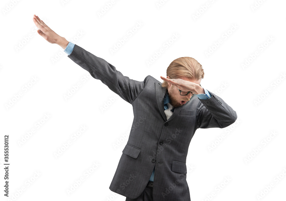 businessman or office worker exults and shout businessman or office worker exults and shout