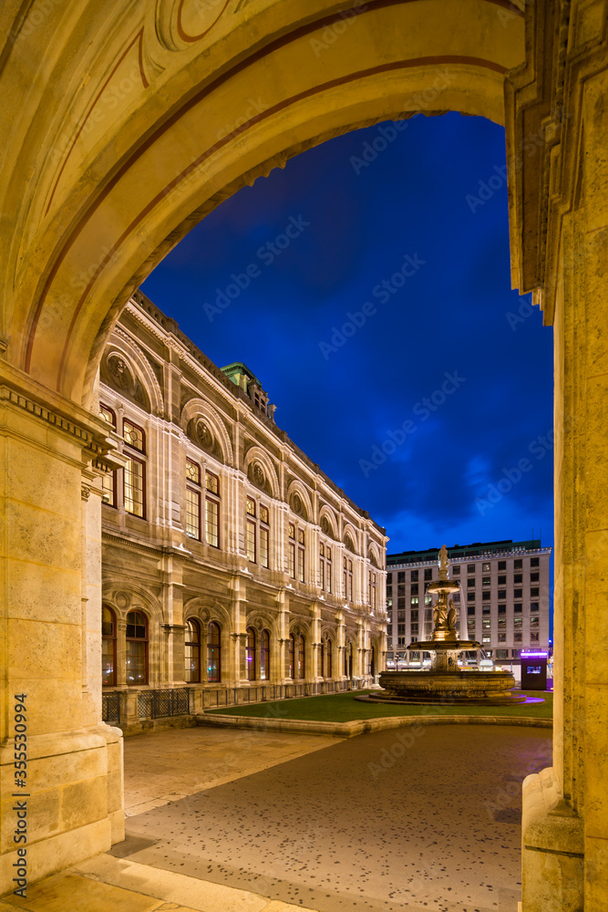 Vienna State Opera Night View, Austria