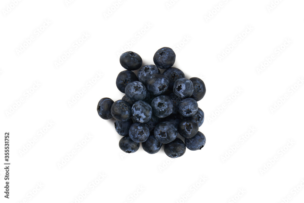 Group of fresh blueberries isolated on white background. Heap of blueberries on white Group of fresh blueberries isolated on white background. Heap of blueberries on white