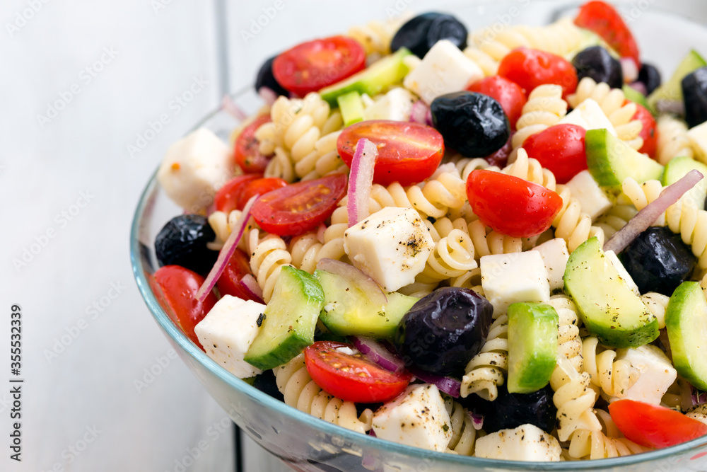 greek salad with feta cheese and olives