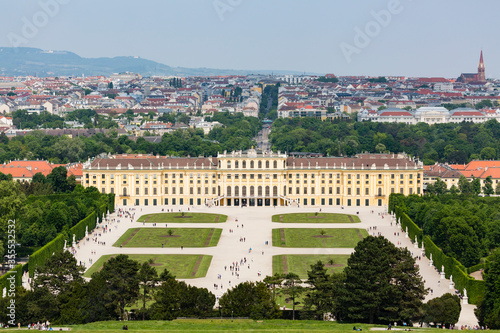 Schoenbrunn Palace And Tourists, Austria photo