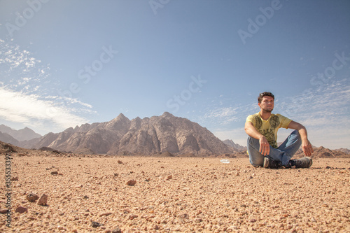 man in the desert alone 