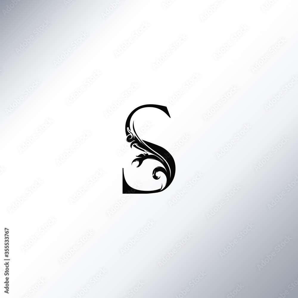 Art Deco Luxury S Letter logo, floral monogram and beautiful alphabet font. Art Deco in vintage style Art Deco Luxury S Letter logo, floral monogram and beautiful alphabet font. Art Deco in vintage style