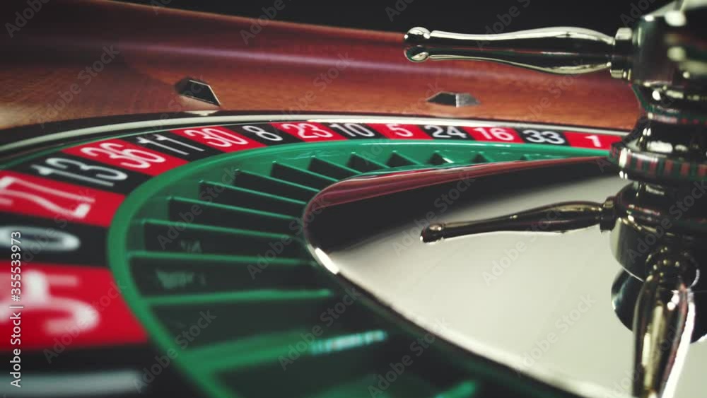 Roulette wheel winning number 18 close up at the Casino Roulette wheel winning number 18 close up at the Casino
