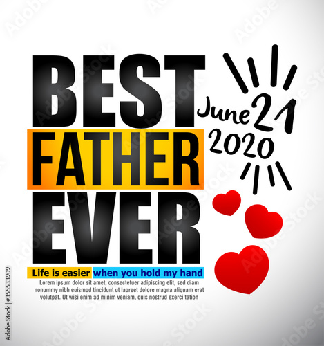 Happy Father’s Day  21 june Poster or banner greeting card. Vector illustration.