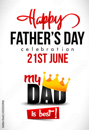 Happy Father’s Day  21 june Poster or banner greeting card. Vector illustration.