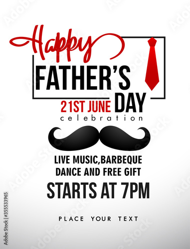 Happy Father’s Day  21 june Poster or banner greeting card. Vector illustration.
