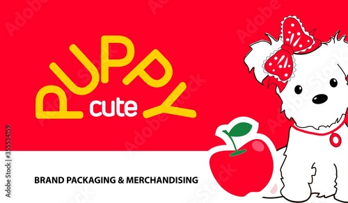 brand packaging & merchandising puppy cute vector