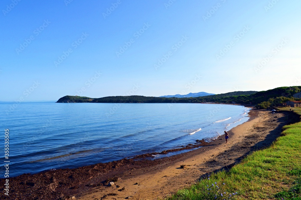 seascape of the Gulf of Baratti, a beautiful bay in Tuscany in the province of Livorno in Italy, also famous for its Etruscan archaeological excavations