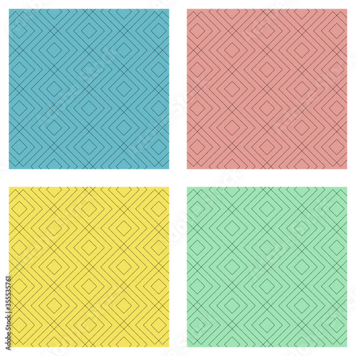 Square pattern in 4 colors. Vector illustration. Good for print, textile, wallpaper.