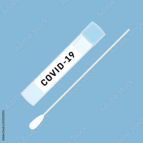 Covid-19 Test Kit, COVID19, Coronavirus, Flu Testing Tube, Blood Test Tube Vector Illustration Background