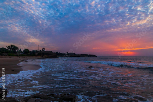 Sunrise at Jalhandar beach in Diu