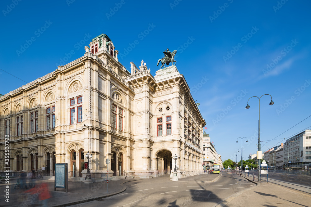 Blurred Traffic In Front Of The Vienna State Opera, Austria