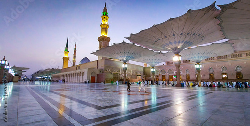 Medina/Saudi Arabia - 5 June 2020: Prophet Mohammed Mosque, Al Masjid an Nabawi photo