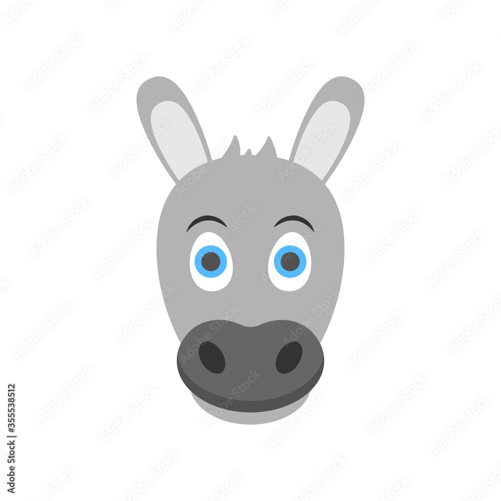 Animated donkey icon in flat design style. Logo or mascot design element. Animated donkey icon in flat design style. Logo or mascot design element.