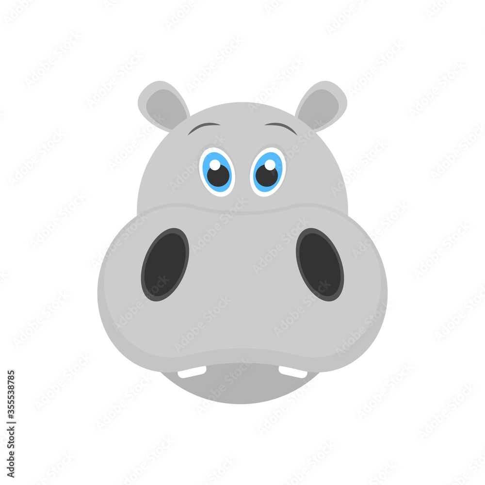 Cute baby hippo icon in flat design style. Hippopotamus icon. Modern animal logo concept. Cute baby hippo icon in flat design style. Hippopotamus icon. Modern animal logo concept.
