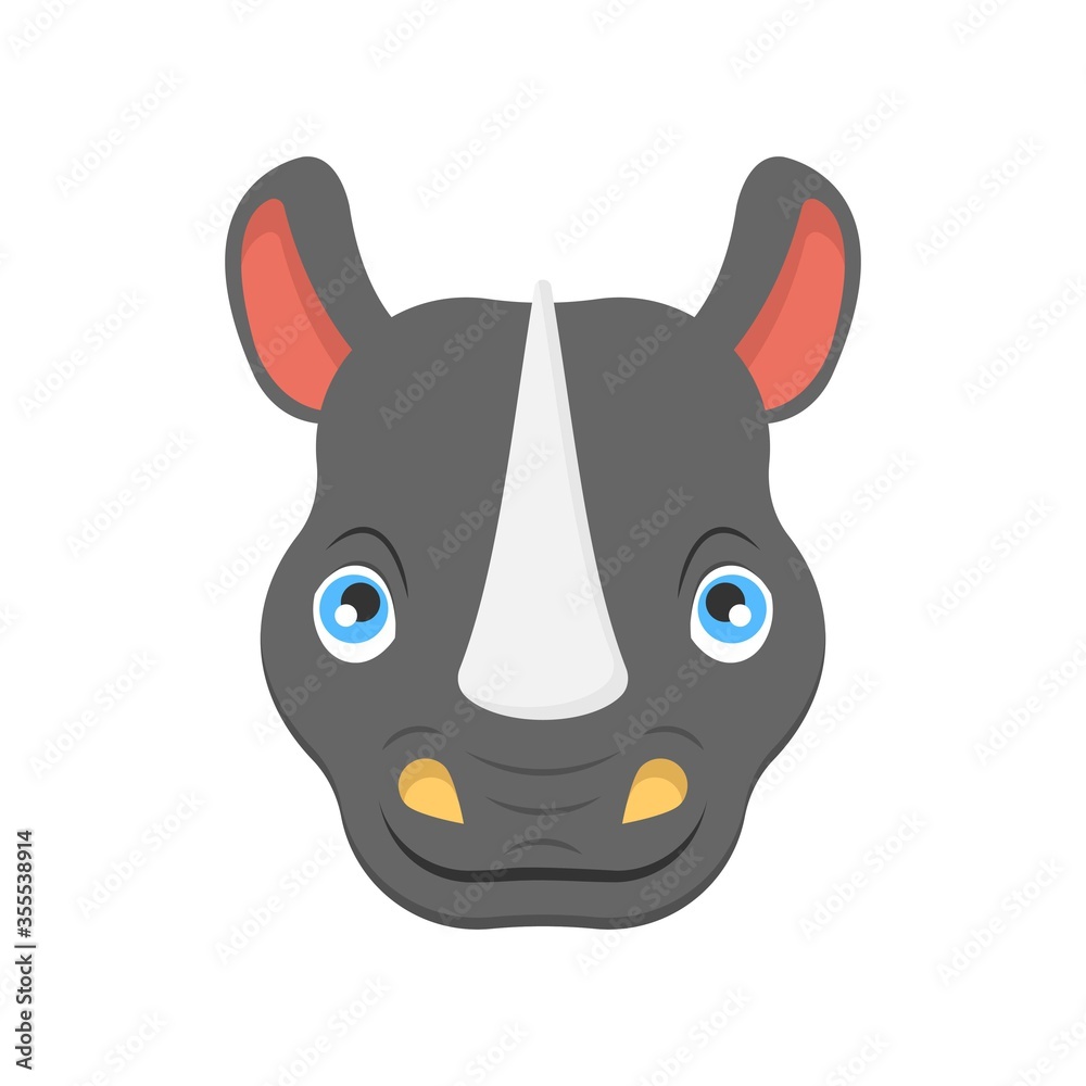 Rhino head mascot design. Rhinoceros icon in flat design style. Animal concept for logo element. Rhino head mascot design. Rhinoceros icon in flat design style. Animal concept for logo element.