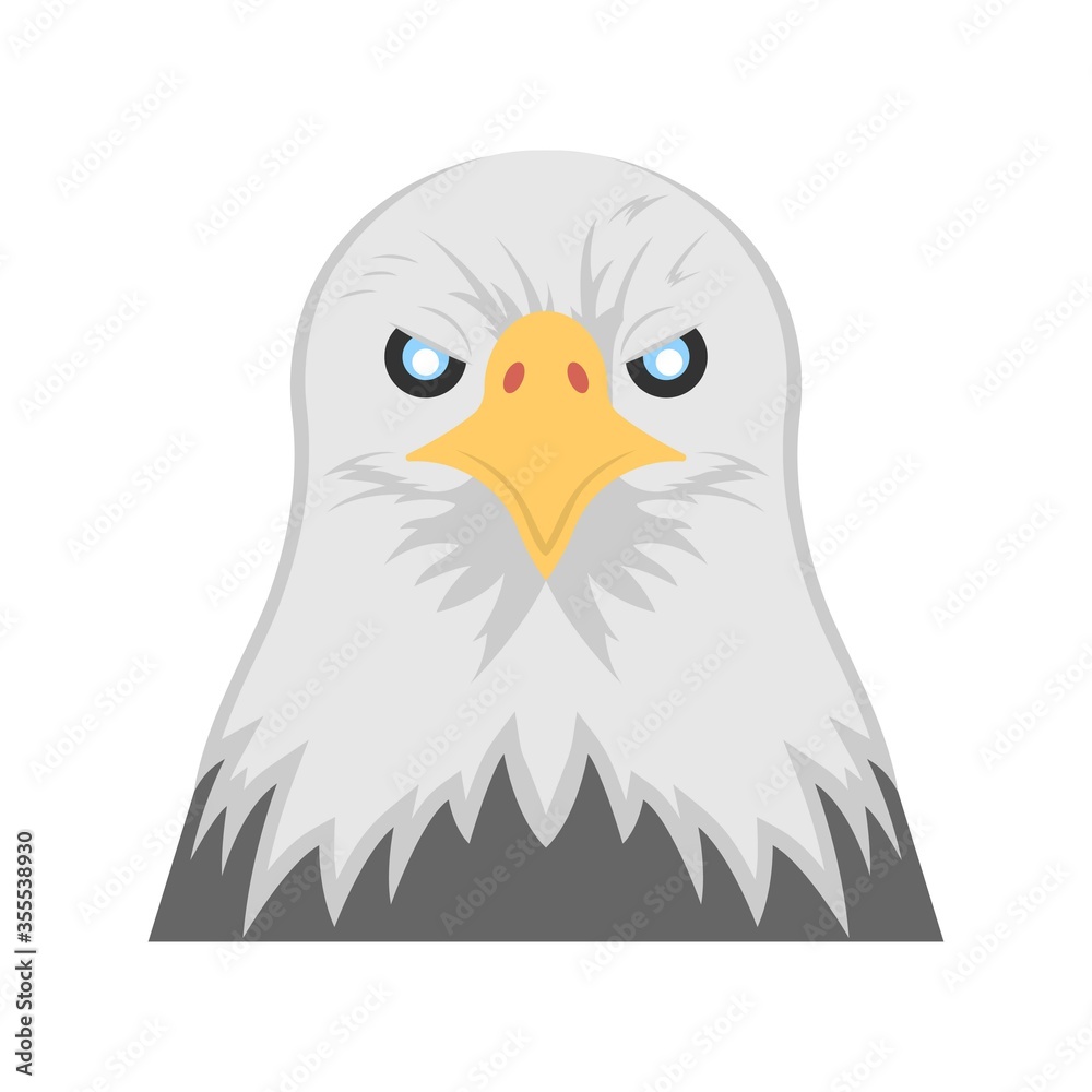 Animated eagle head icon in flat design style.