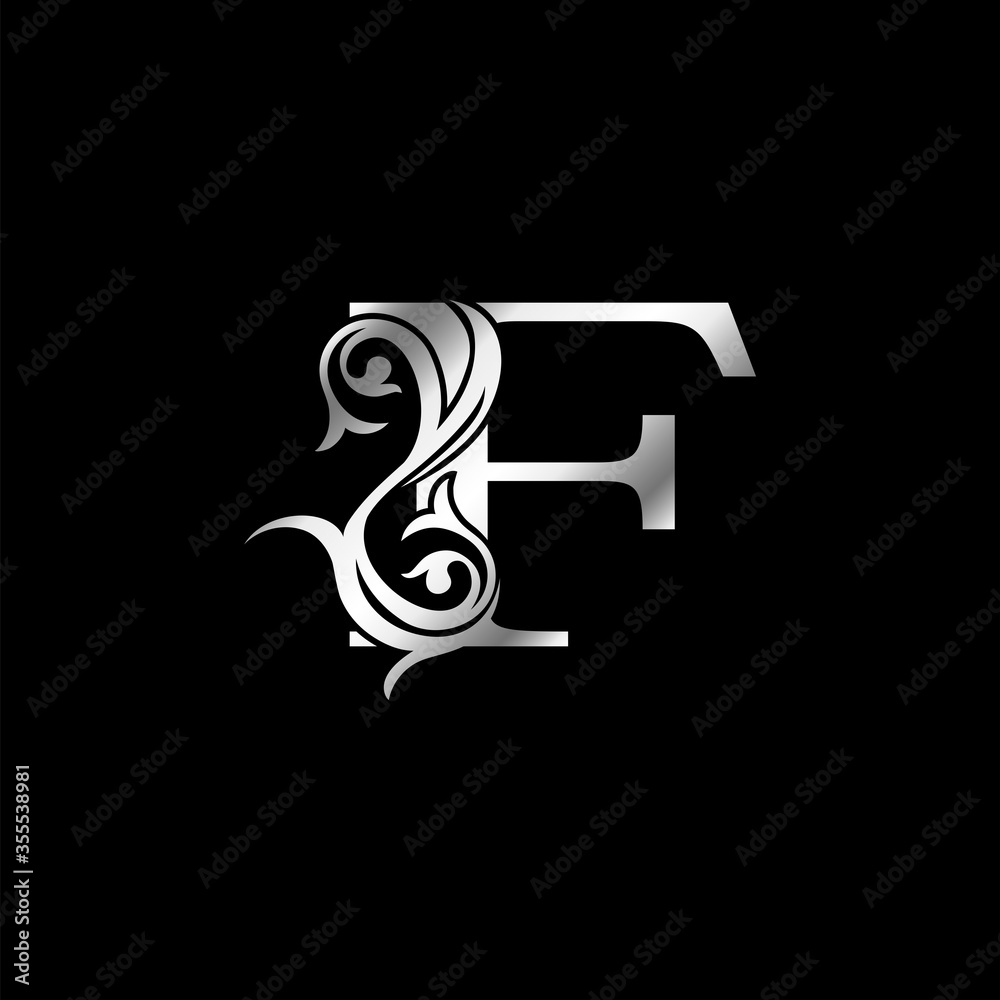 Baroque Luxury Gold Letter F Floral Leaf Logo Icon, Classy monogram vintage vector design concept for brandidentity Baroque Luxury Gold Letter F Floral Leaf Logo Icon, Classy monogram vintage vector design concept for brandidentity