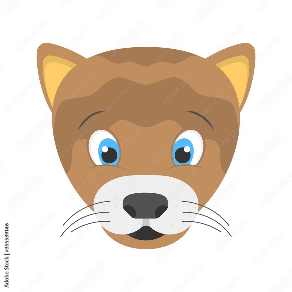 Cute baby lion cartoon icon. Animated cub icon in flat design style. Cute baby lion cartoon icon. Animated cub icon in flat design style.