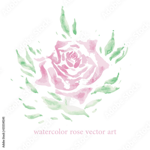 rosa vector acuarela- rose vector art watercolor photo