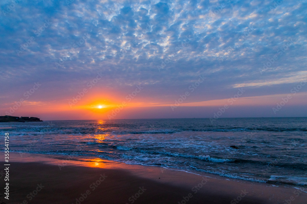 Sunrise at Jalhandar beach in Diu