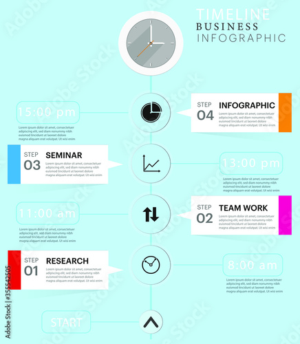 Abstract 3d paper infographics business template , vector illustration
