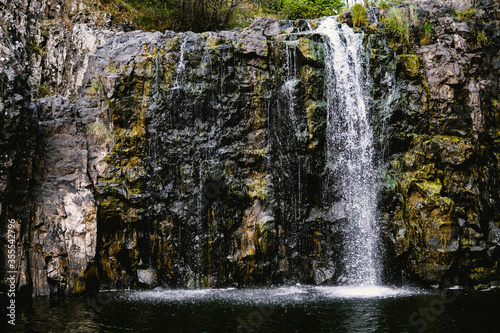 Ciseli waterfall in Ordu city,Turkey.It is one of the places tourists visit.Aerial view of karaoluk ciseli waterfall in Ordu
