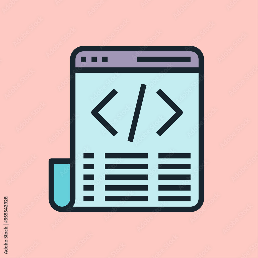 Code. Digital marketing concept illustration, flat design linear style banner. Usage for e-mail newsletters, headers, blog posts, print and more. Code. Digital marketing concept illustration, flat design linear style banner. Usage for e-mail newsletters, headers, blog posts, print and more.