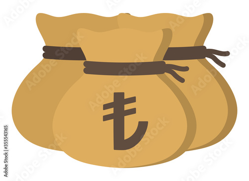 Money drawstring bag ( turkish lira )