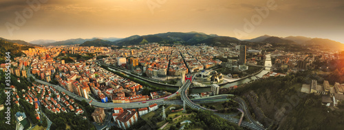 Aerial view of Bilbao, city of Basque country.Spain. Drone Photo photo