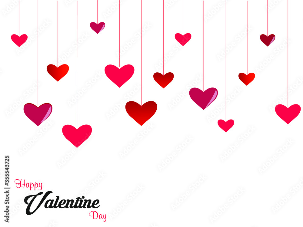 Happy valentine day red hearts vector design . Happy valentine day red hearts vector design .
