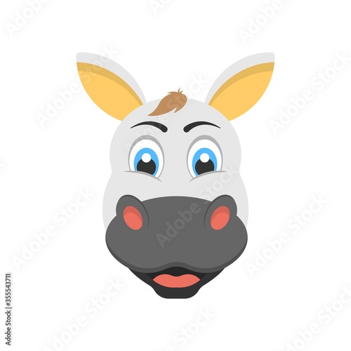 Cute cow face icon in flat design style. Creative logo  mascot design element.