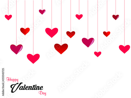 Fototapeta Naklejka Na Ścianę i Meble -  Happy valentine day red hearts  vector design . 