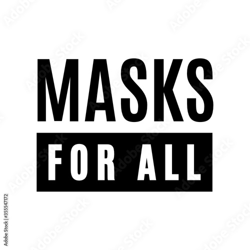 Masks For All  Sticker Vector Text Illustration Background
