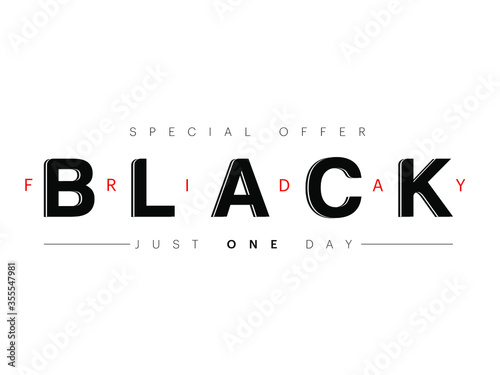 Special offer ,Black friday , typography vector Design