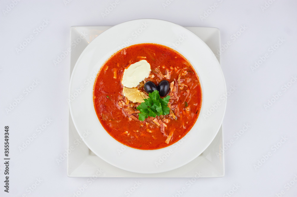 red soup of cabbage and lemon beets and lemon with sour cream red soup of cabbage and lemon beets and lemon with sour cream