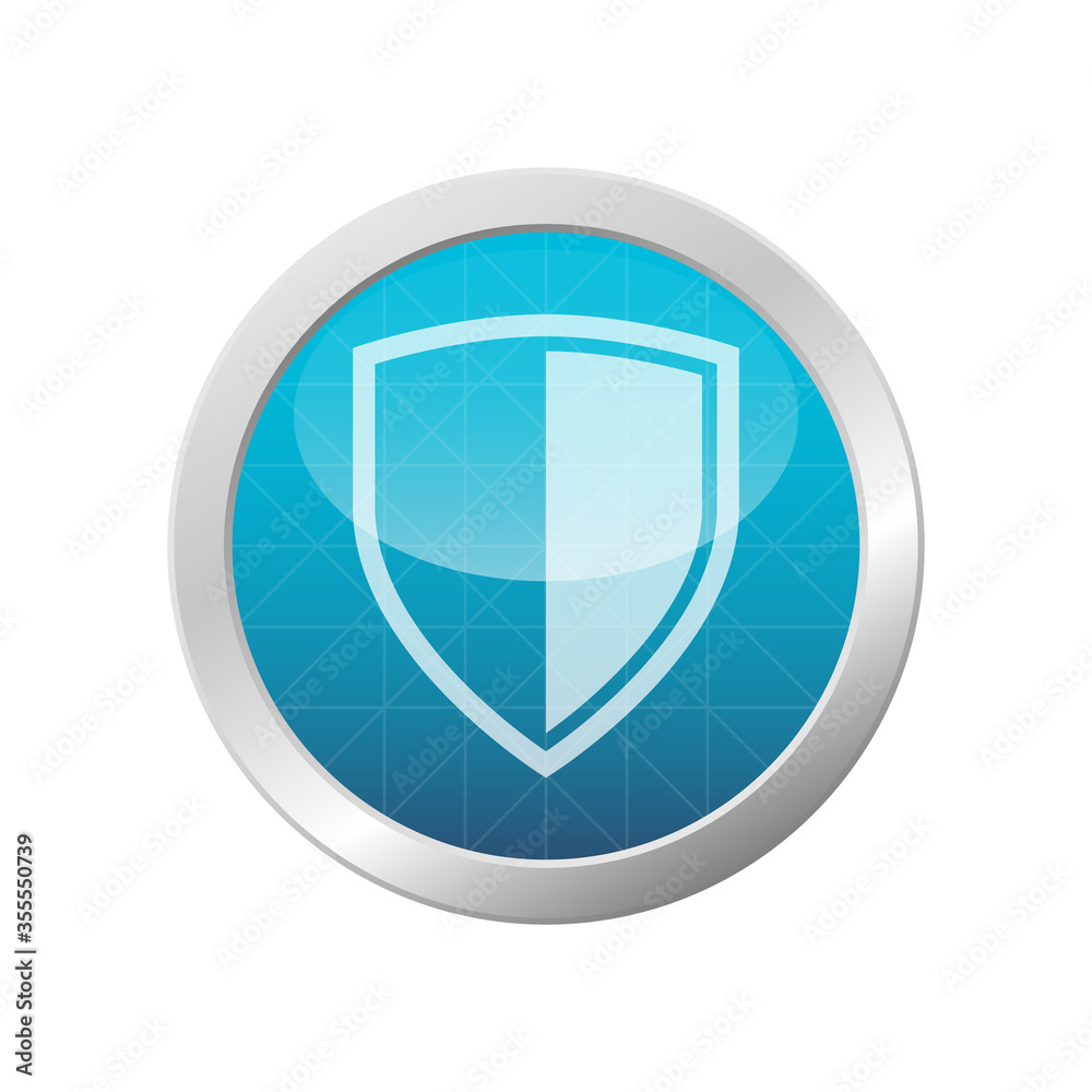 Security Royal Shield Icon Firewall Strong Protection Symbol On Light Blue Shiny Circle Illustration Security Royal Shield Icon Firewall Strong Protection Symbol On Light Blue Shiny Circle Illustration