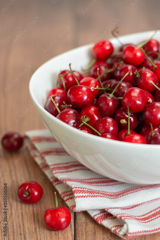 Red Cherries in Bowl Red Cherries in Bowl