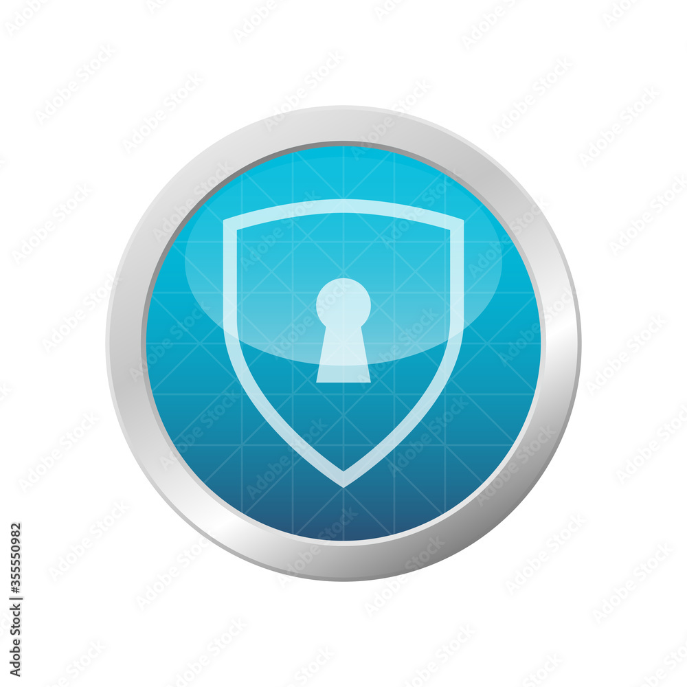 Keyhole Lock Shield Icon Password Web Security Light Blue Shiny Circle Button Vector Illustration Keyhole Lock Shield Icon Password Web Security Light Blue Shiny Circle Button Vector Illustration