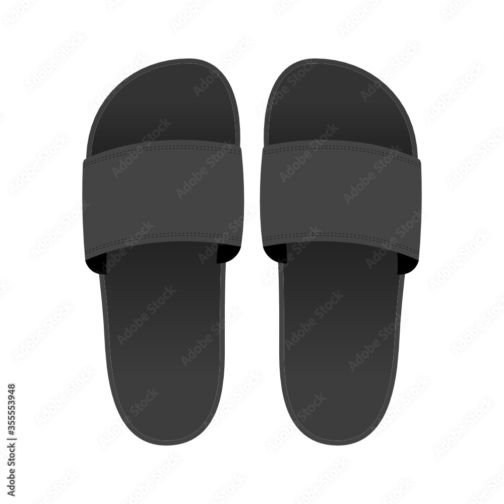 Black Slippers. Black Flip Flop, Flip Flop Icon, Slipper Icon, Shoes, Outdoor Shoes, Icon Symbol Vector Illustation Black Slippers. Black Flip Flop, Flip Flop Icon, Slipper Icon, Shoes, Outdoor Shoes, Icon Symbol Vector Illustation